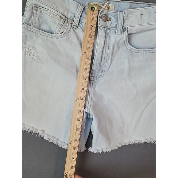 Madewell The 90s Mid-Length Jean Shorts Women’s 24 Raw Hem Denim - Picture 7 of 11